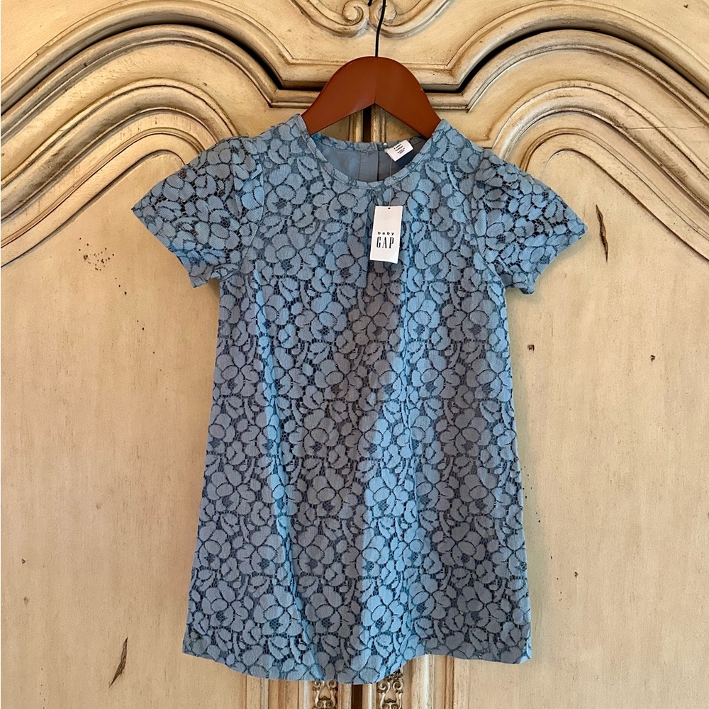 GAP KIDS 4T Girls Blue Lace Overlay Dress